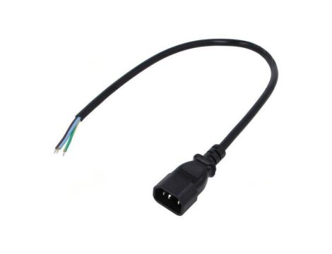 SN13-3/10/0.5BK Kabel: 3x1mm2, IEC C14 męski, 0,5m, 10A, 250V