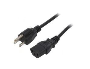 SN22-3/18/2BK Kabel: 3x18AWG, IEC C13 żeński,NEMA 5-15 (B) wtyk, 2m, 10A