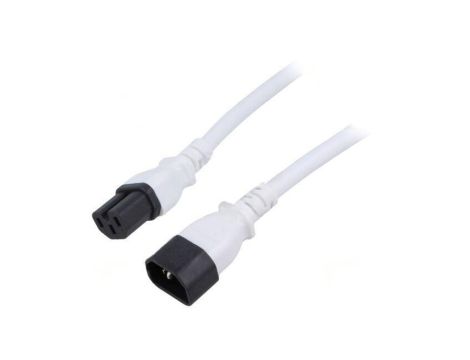 SN28-3/14/3.0WH Kabel: 3x14AWG, IEC C14 męski,IEC C15 żeński, 3m, 15A