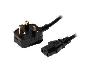 Kabel: 3x0,75mm2, BS 1363 (G) wtyk,IEC C13 żeński, 1,5m LT-327(3A) +501 H05VV-F BLK 1.5M