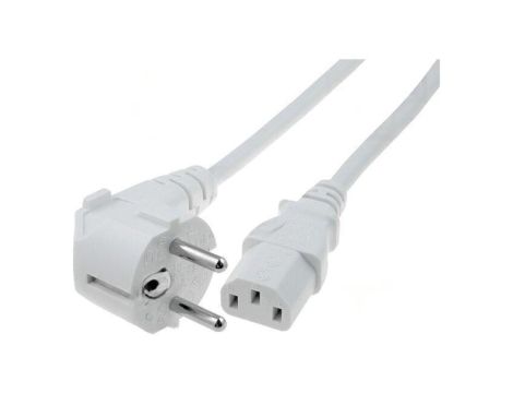Kabel: 3x1mm2, CEE 7/7 (E/F) wtyk kątowy,IEC C13 żeński LT-322+501 H05VV-F 3X1.0 1.5M WHT