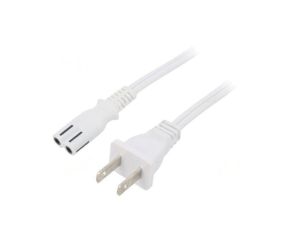 SN36-2/18/3WH Kabel: 2x18AWG, IEC C7 żeński,NEMA 1-15 (A) wtyk, 3m