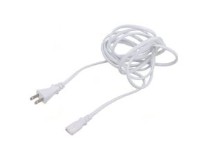 Kabel: 2x0,75mm2, IEC C7 żeński,JIS 8303 wtyk, 3m, 7A LT-819+537B VCTFK 2X0.75 3M WHT