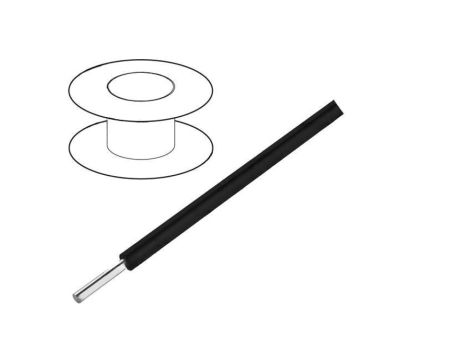 2842/1-BK005 Przewód HookUp Wire d: 28AWG drut Cu PTFE czarny 250V 30,5m