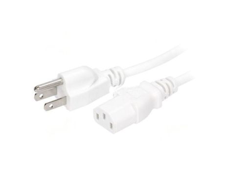 SN22-3/18/1.5WH Kabel: 3x18AWG, IEC C13 żeński,NEMA 5-15 (B) wtyk, 1,5m
