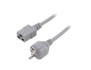 Kabel: 3x1,5mm2, CEE 7/7 (E/F) wtyk,IEC C19 żeński, 5m, 16A LT312+549 3X1.5 5.0M GRY