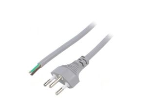 Kabel: 3x1mm2, przewody,SEV-1011 (J) wtyk, 1,8m, 10A LT-313 H05VV-F 3X1.0 GRY 1.8M END C
