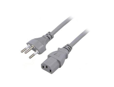 SN30-3/10/1.8GY Kabel: 3x1mm2, IEC C13 żeński,SEV-1011 (J) wtyk, 1,8m