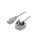 Kabel: 3x1mm2, BS 1363 (G) wtyk,IEC C13 żeński, 3m, 3A LT-318(3A)+501 3X1.0 GRY 3M