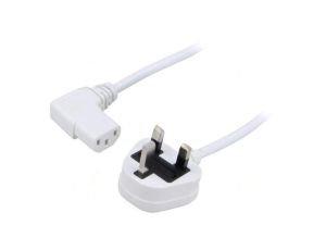 SN24-3/07/1.8WH Kabel: 3x0,75mm2, BS 1363 (G) wtyk,IEC C13 żeński kątowy prawy