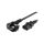 Kabel: 3x1mm2, CEE 7/7 (E/F) wtyk kątowy,IEC C13 żeński, 1m LT-322+501 H05VV-F 3X1.0 1.0M BLK