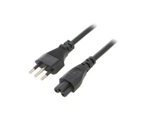 Kabel: 3x0,75mm2, CEI 23-50 (L) wtyk,IEC C5 żeński, 1,8m LT-319+535 H05VV-F 3X0.75 BLK 1.8M