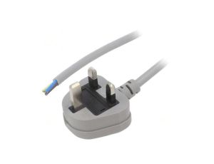 Kabel: 3x1mm2, BS 1363 (G) wtyk, 1,8m, 13A LT-318(3A) 3X1.0 GRY 1.8M END CUT