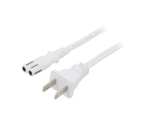 SN36-2/18/1.8WH Kabel: 2x18AWG, IEC C7 żeński,NEMA 1-15 (A) wtyk, 1,8m, 7A