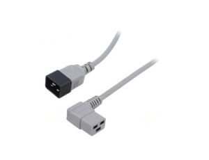 Kabel: 3x1,5mm2, IEC C19 żeński kątowy,IEC C20 męski, 5m LT-549R+550 H05VV-F 3X1.5 5M GRY