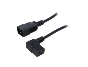 Kabel: 3x1,5mm2, IEC C19 żeński kątowy,IEC C20 męski, 3m LT-549R+550 H05VV-F 3X1.5 3M BLK
