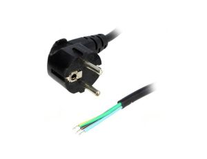 Kabel: 3x1mm2, CEE 7/7 (E/F) wtyk kątowy, 1,8m LT322 H05VV-F 3X1.0 1.8M BLK