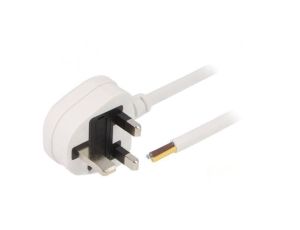 Kabel: 3x1mm2, BS 1363 (G) wtyk, 5m, 13A LT-318(13A) 3X1.0 WHT 5M END CUT