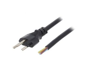 Kabel: 3x1mm2, przewody,SEV-1011 (J) wtyk, 1,8m, 10A LT-313 H05VV-F 3X1.0 BLK 1.8M END C