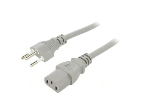 SN30-3/10/3.0GY Kabel: 3x1mm2, IEC C13 żeński,SEV-1011 (J) wtyk, 3m