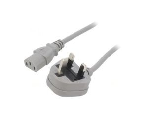 SN23-3/07/2GY Kabel: 3x0,75mm2, BS 1363 (G) wtyk,IEC C13 żeński, 2m