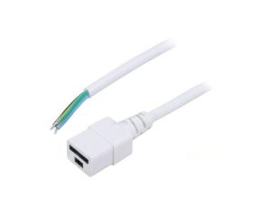 Kabel: 3x1,5mm2, IEC C19 żeński, Dł: 3m, 16A LT-549 H05VV-F 3X1.5 WHT 3M END ROJ