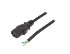SN31-3/07/1.8BK Kabel: 3x0,75mm2, IEC C13 żeński, 1,8m, 10A