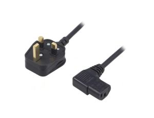 SN24-3/07/1.8BK Kabel: 3x0,75mm2, BS 1363 (G) wtyk,IEC C13 żeński kątowy prawy