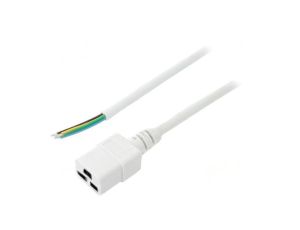 Kabel: 3x1,5mm2, IEC C19 żeński, Dł: 1,8m, 16A LT-549 H05VV-F 3X1.5 WHT 1.8M END R
