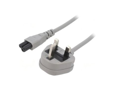 SN33-3/07/1.8GY Kabel: 3x0,75mm2, BS 1363 (G) wtyk,IEC C5 żeński, 1,8m, 3A