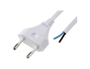 Kabel: 2x0,5mm2, CEE 7/16 (C) wtyk, 1,8m LT207 H03VVH2-F 2X0.50 1.8M WHT
