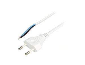 Kabel: 2x0,75mm2, CEE 7/16 (C) wtyk, 2,5m LT207 H03VVH2-F 2X0.75 2.5M WHT