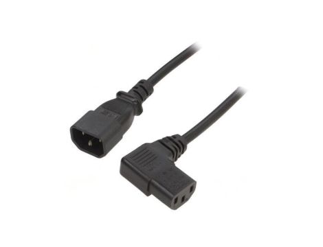 WN114-3/07/1.8BK Kabel: 3x0,75mm2, IEC C13 żeński kątowy prawy,IEC C14 męski
