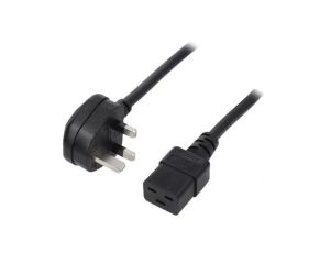 SN317-3/15/1.5BK Kabel: 3x1,5mm2, BS 1363 (G) wtyk,IEC C19 żeński, 1,5m, 13A