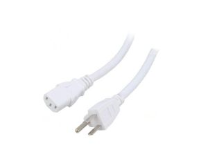 SN45-3/14/5WH Kabel: 3x14AWG, IEC C13 żeński,NEMA 5-15 (B) wtyk, 5m