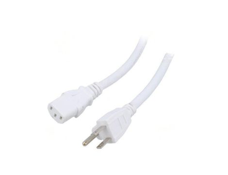 SN45-3/14/5WH Kabel: 3x14AWG, IEC C13 żeński,NEMA 5-15 (B) wtyk, 5m