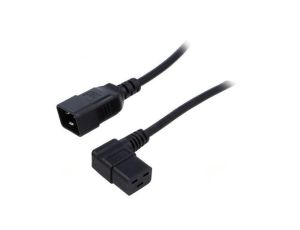 Kabel: 3x1,5mm2, IEC C19 żeński kątowy,IEC C20 męski, 0,5m LT-549R+550 H05VV-F 3X1.5 0.5M BLK