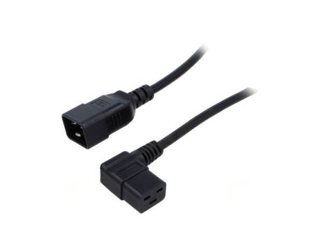 WN116-3/15/0.5BK Kabel: 3x1,5mm2, IEC C19 żeński kątowy,IEC C20 męski, 0,5m