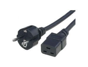 Kabel: 3x1,5mm2, CEE 7/7 (E/F) wtyk,IEC C19 żeński, 5m, 16A LT312+549 3X1.5 5.0M BLK
