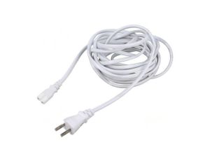 Kabel: 2x0,75mm2, IEC C7 żeński,JIS 8303 wtyk, 5m, 7A LT-819+537B VCTFK 2X0.75 5M WHT