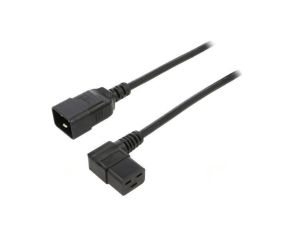 Kabel: 3x1,5mm2, IEC C19 żeński kątowy,IEC C20 męski, 1m LT-549R+550 H05VV-F 3X1.5 1M BLK