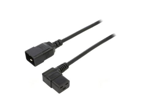 WN116-3/15/1BK Kabel: 3x1,5mm2, IEC C19 żeński kątowy,IEC C20 męski, 1m