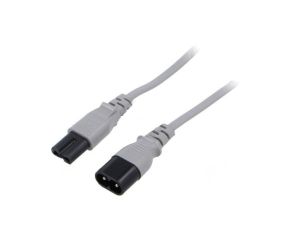 Kabel: 2x0,75mm2, IEC C7 żeński,IEC C8 męski, 5m, 2,5A LT503+538 H03VVH2-F 2X0.75 5M GRY