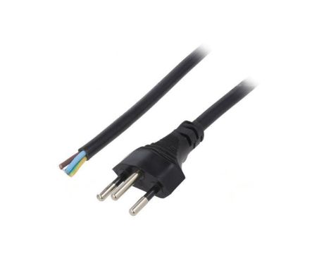 SN29-3/10/3.0BK Kabel: 3x1mm2, przewody,SEV-1011 (J) wtyk, 3m, 10A