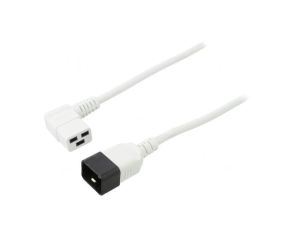 Kabel: 3x1,5mm2, IEC C19 żeński kątowy,IEC C20 męski, 5m LT-549R+550 H05VV-F 3X1.5 5M WHT