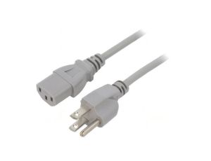 SN22-3/18/1.8GY Kabel: 3x18AWG, IEC C13 żeński,NEMA 5-15 (B) wtyk, 1,8m