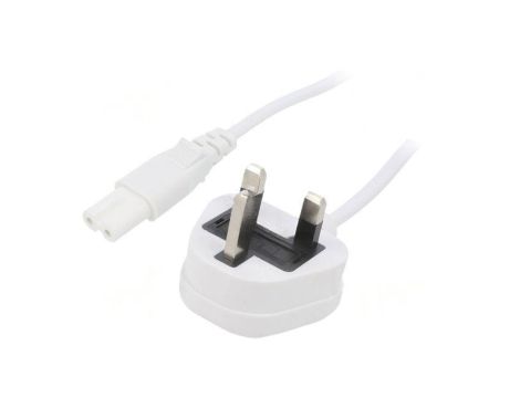 SN38-2/07/1.8WH Kabel: 2x0,75mm2, BS 1363 (G) wtyk,IEC C7 żeński, 1,8m, 3A