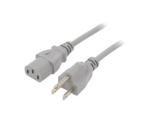 SN22-3/18/2GY Kabel: 3x18AWG, IEC C13 żeński,NEMA 5-15 (B) wtyk, 2m