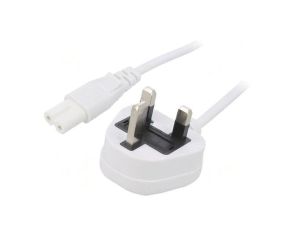 SN38-2/07/3WH Kabel: 2x0,75mm2, BS 1363 (G) wtyk,IEC C7 żeński, 3m