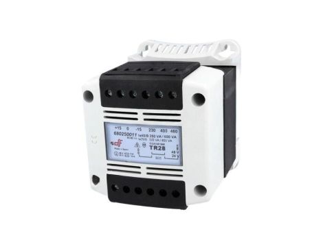 DF-680250011 Transformator sieciowy moc pozorna: 250VA 230VAC, 400VAC, 460VAC 24V / 48V na szynę DIN IP20